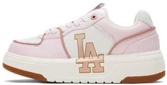 Women Los Angeles Dodgers Chunky Liner Baseball Shoes/Sneakers Pink/White  001