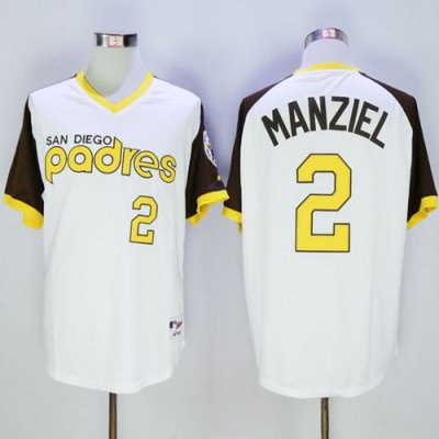 Padres #2 Johnny Manziel White 1978 Turn Back The Clock Stitched MLB Jersey