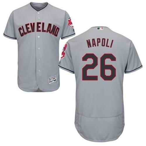 Indians #26 Mike Napoli Grey Flexbase Authentic Collection Stitched MLB Jersey