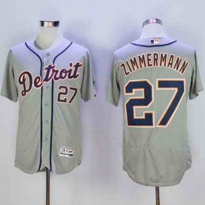 Tigers #27 Jordan Zimmermann Grey Flexbase Authentic Collection Stitched MLB Jersey