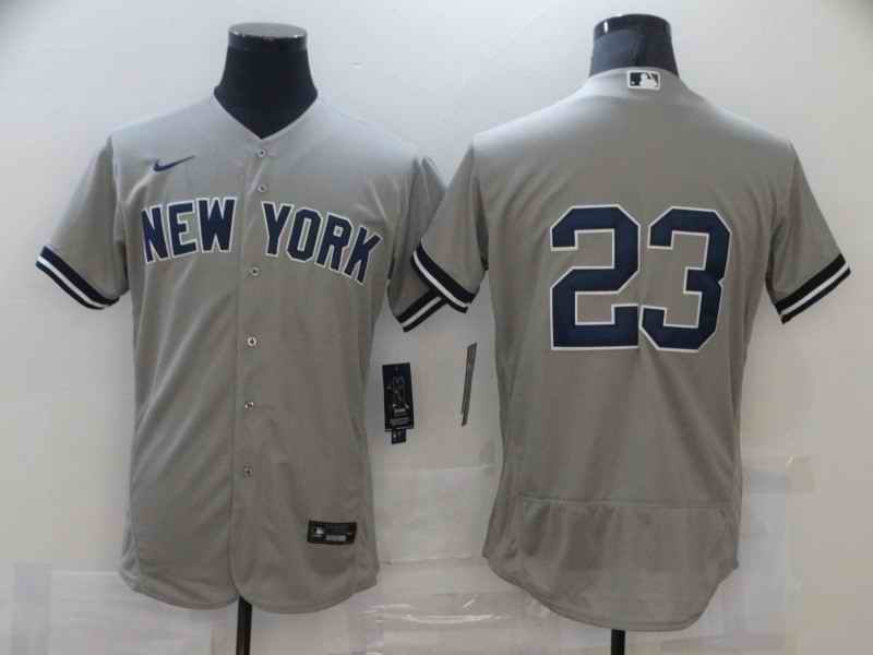 Men's New York Yankees #23 Don Mattingly Grey Flex Base Stitched Jersey