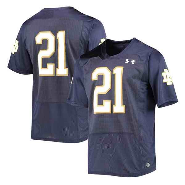 Men's Notre Dame Fighting Irish #21 Under Armour Navy Limited Stitched Jersey