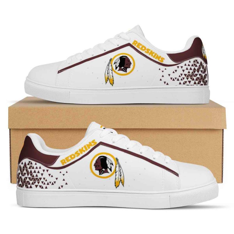 Women's Washington Football Team Low Top Leather Sneakers 002