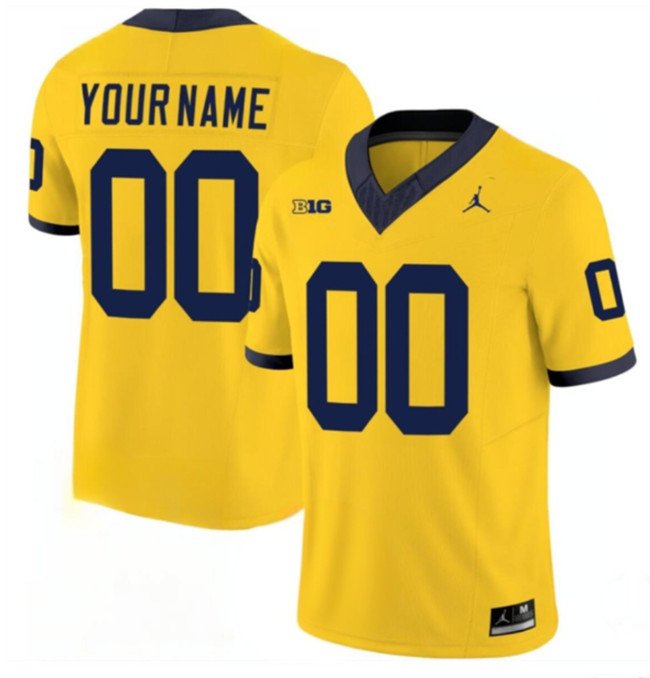 Men's Michigan Wolverines ACTIVE PLAYER Custom Yellow 2024 F.U.S.E. Stitched Jersey