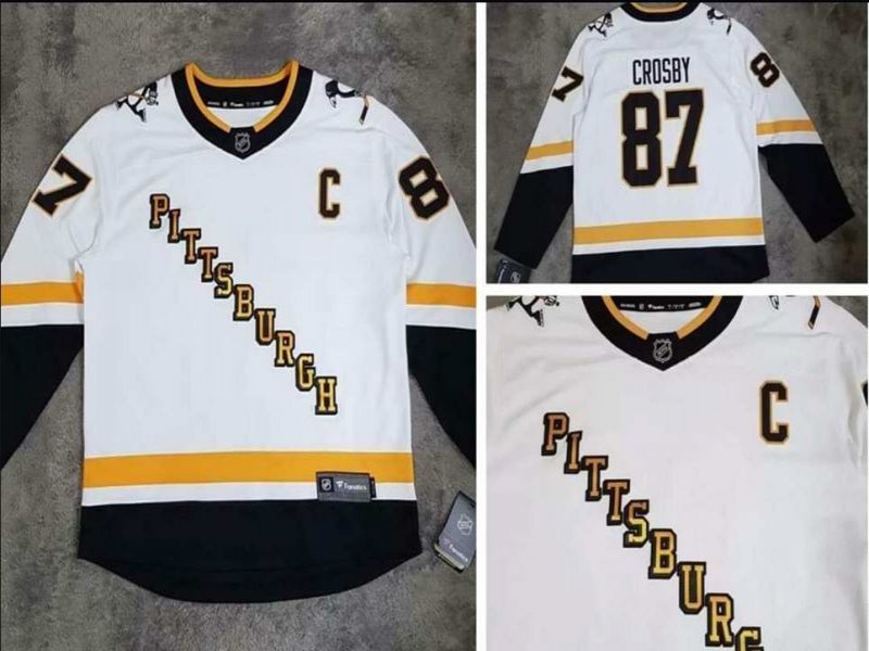 Men's Pittsburgh Penguins Custom NHL White Stitched Jersey