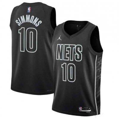 Men's Brooklyn Nets #10 Ben Simmons 2022/23 Black Statement Edition Stitched Basketball Jersey