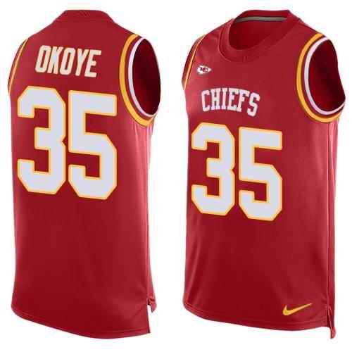 Nike Chiefs #35 Christian Okoye Red Team Color Men's Stitched NFL Limited Tank Top Jersey