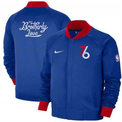 Men's Philadelphia 76ers Blue 2022/23 City Edition Showtime Thermaflex Full-Zip Jacket