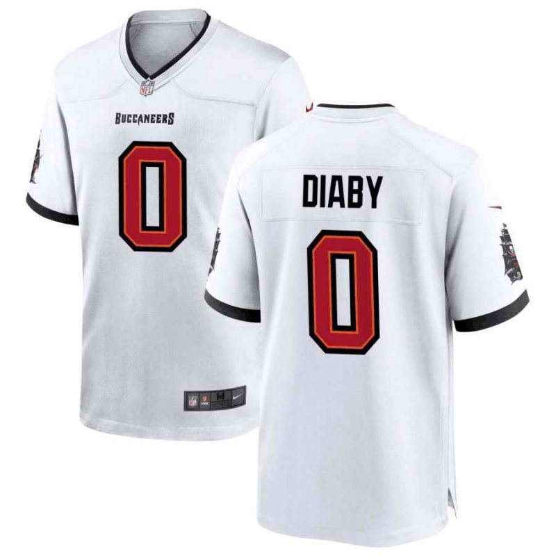 Men's Tampa Bay Buccaneers #0 Yaya Diaby White Stitched Game Jersey