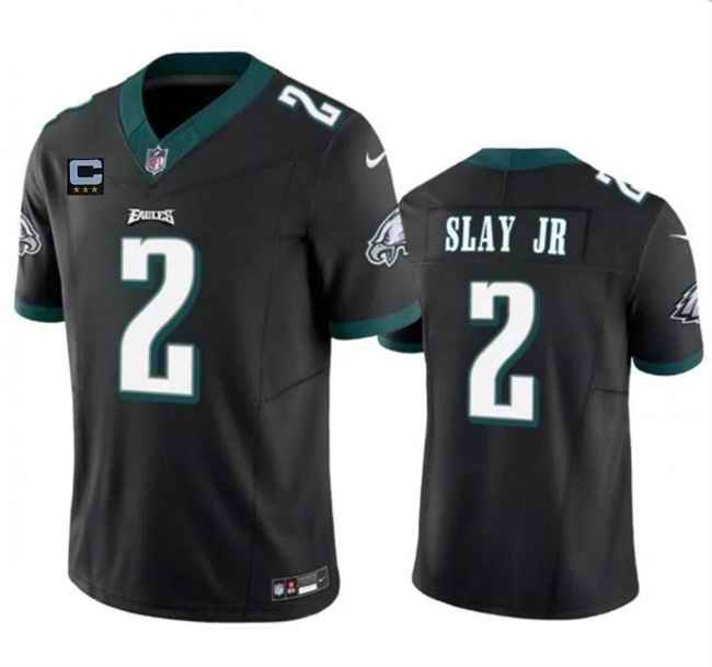 Men's Philadelphia Eagles #2 Darius Slay JR Black 2024 F.U.S.E With 3-Star C Patch Vapor Untouchable Limited Stitched Football Jersey