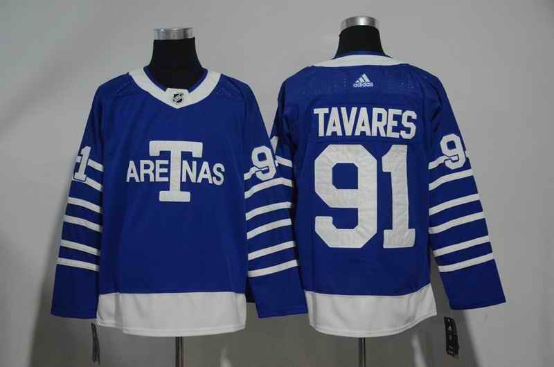 Men's Toronto Maple Leafs #91 John Tavares Blue 1918 Arenas Throwback Stitched NHL Jersey