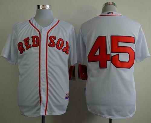 Red Sox #45 Pedro Martinez White Cool Base Stitched MLB Jersey