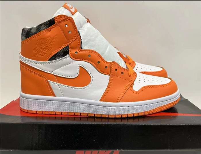 Men's Running Weapon Air Jordan 1 High Orange/White Shoes 0392