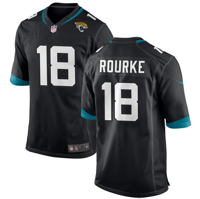 Men's Jacksonville Jaguars #18 Nathan Rourke Black Stitched Game Jersey