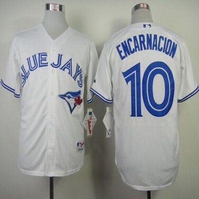 Blue Jays #10 Edwin Encarnacion White Stitched MLB Jersey