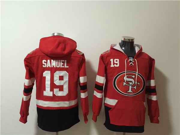 Men's San Francisco 49ers #19 Deebo Samuel Red/Black Ageless Must-Have Lace-Up Pullover Hoodie