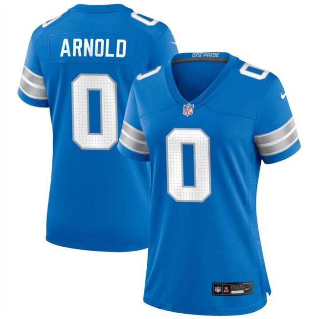 Women's Detroit Lions #0 Terrion Arnold Blue 2024 Stitched Jersey(Run Smaller)