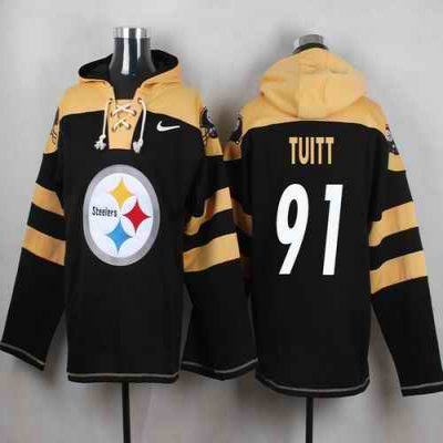 Nike Steelers #91 Stephon Tuitt Black Player Pullover NFL Hoodie