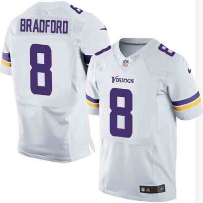 Nike Vikings #8 Sam Bradford White Men's Stitched NFL Elite Jersey