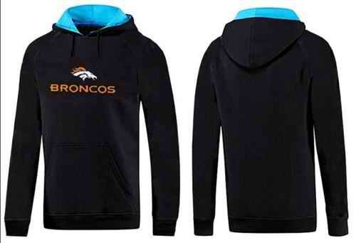 Denver Broncos Authentic Logo Pullover Hoodie Black & Blue