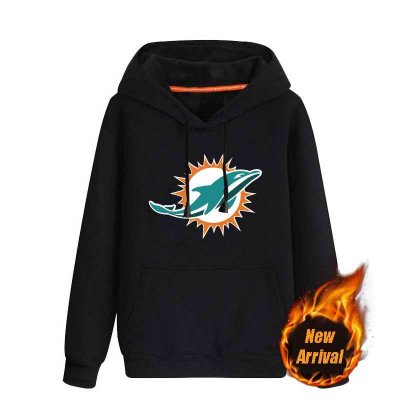 Men's Miami Dolphins Black 70'cotton 30'polyester Cashmere Thickening version NFL Hoodie