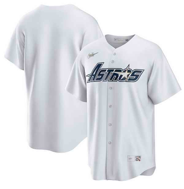 Men's Houston Astros White Gold Star Cooperstown Stitched Jersey