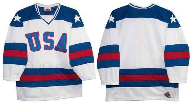 Men's USA Hockey Custom White 1980 Miracle on Ice Stitched ersey