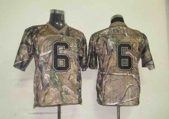 Jets #6 Mark Sanchez Camouflage Stitched Realtree Collection Youth NFL Jersey