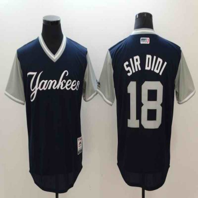 Men's New York Yankees #18 Didi Gregorius Sir Didi Majestic Navy 2017 Players Weekend Stitched MLB Jersey