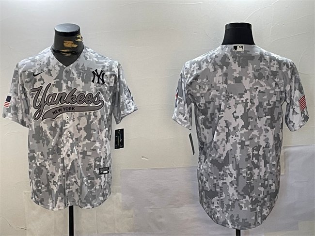 Men's New York Yankees Blank 2024 Arctic Camo Stitched Baseball Jersey