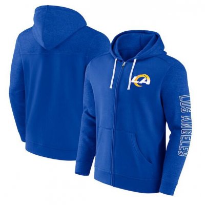 Men's Los Angeles Rams Royal Offensive Lineup Hoodie Full-Zip Hoodie