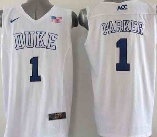 Blue Devils #1 Jabari Parker White Basketball Elite Stitched NCAA Jersey