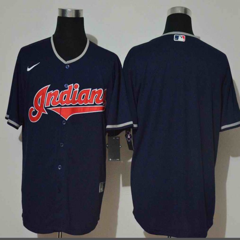 Men's Cleveland Indians Navy Cool Base Stitched Jersey