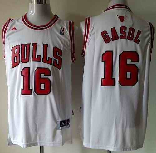 Bulls #16 Pau Gasol White Revolution 30 Stitched Youth NBA Jersey