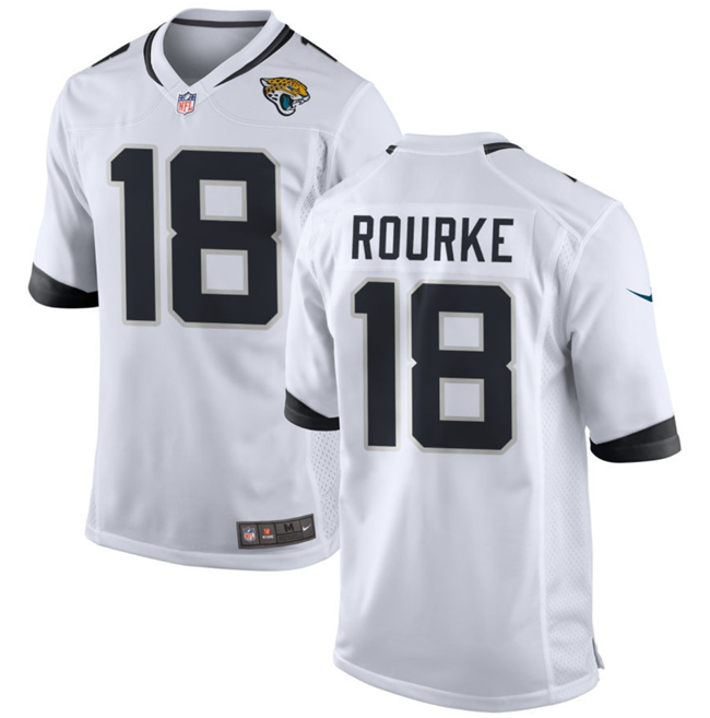 Men's Jacksonville Jaguars #18 Nathan Rourke White Stitched Game Jersey