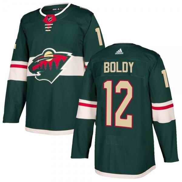 Men's Minnesota Wild #12 Matt Boldy Green Stitched Jersey