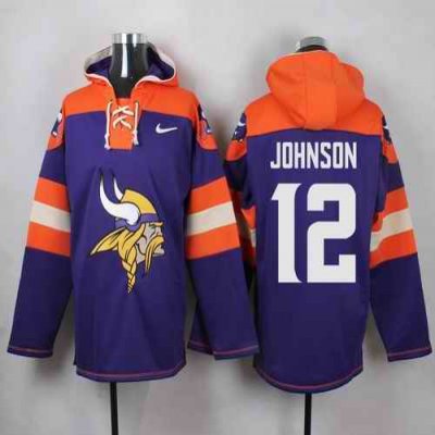 Nike Vikings #12 Charles Johnson Purple Player Pullover NFL Hoodie