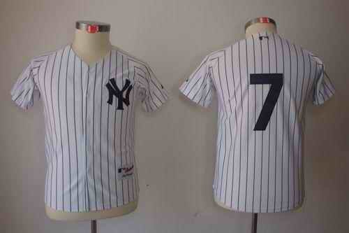 Yankees #7 Mickey Mantle Stitched White Youth MLB Jersey