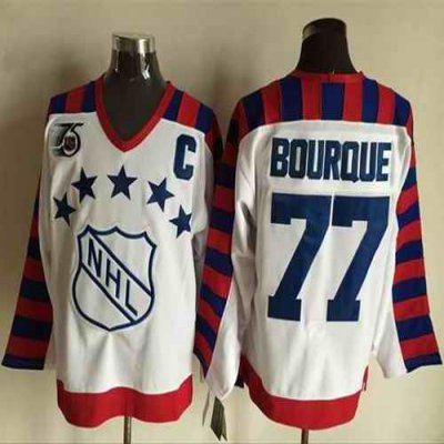 Bruins #77 Ray Bourque White All Star CCM Throwback 75TH Stitched NHL Jersey