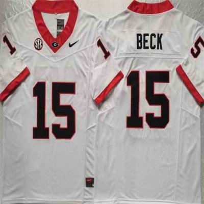 Georgia Bulldogs #15 Carson Beck White F.U.S.E Stitched Jersey