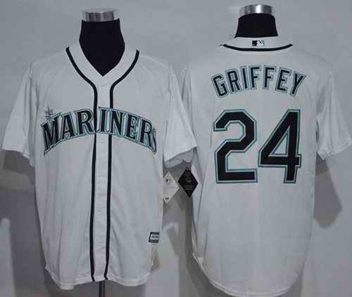 Mariners #24 Ken Griffey White New Cool Base Stitched MLB Jersey