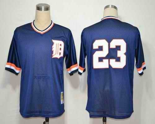 Mitchell and Ness Tigers #23 Kirk Gibson Blue Throwback Stitched MLB Jersey