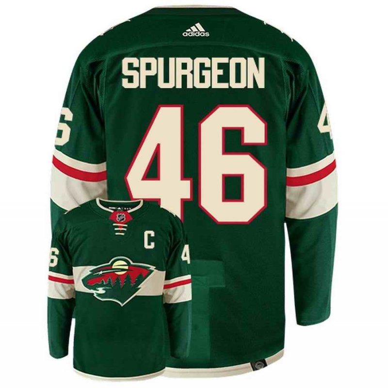 Men's Minnesota Wild #46 Jared Spurgeon Green Stitched Jersey