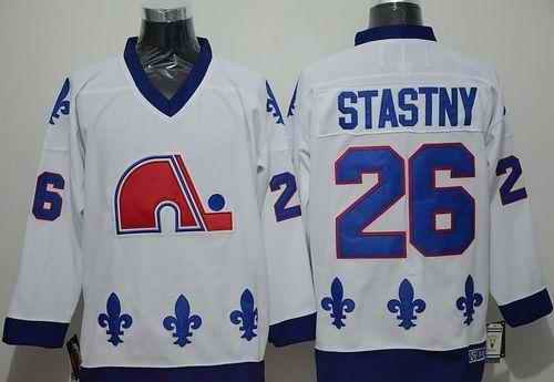 Nordiques #26 Peter Stastny White CCM Throwback Stitched NHL Jersey