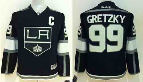 Kings #99 Wayne Gretzky Black Home Stitched Youth NHL Jersey