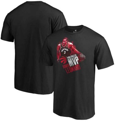 Men's Toronto Raptors #2 Kawhi Leonard Black 2019 NBA Finals Champions MVP T-Shirt