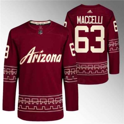 Men's Arizona Coyotes #63 Matias Maccelli Garnet Alternate Pro Jersey