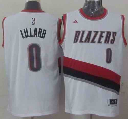 Blazers #0 Damian Lillard White Home Stitched NBA Jersey