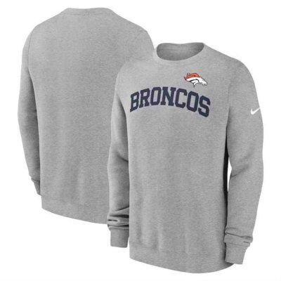 Men's Denver Broncos Heather Grey Club Pullover Sweatshirt