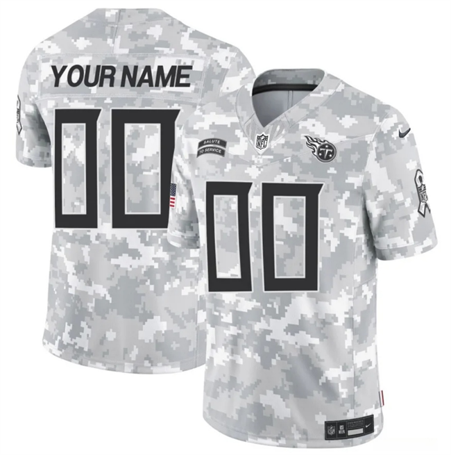 Men's Tennessee Titans Active Player Custom 2024 F.U.S.E Arctic Camo Salute to Service Limited Stitched Football Jersey